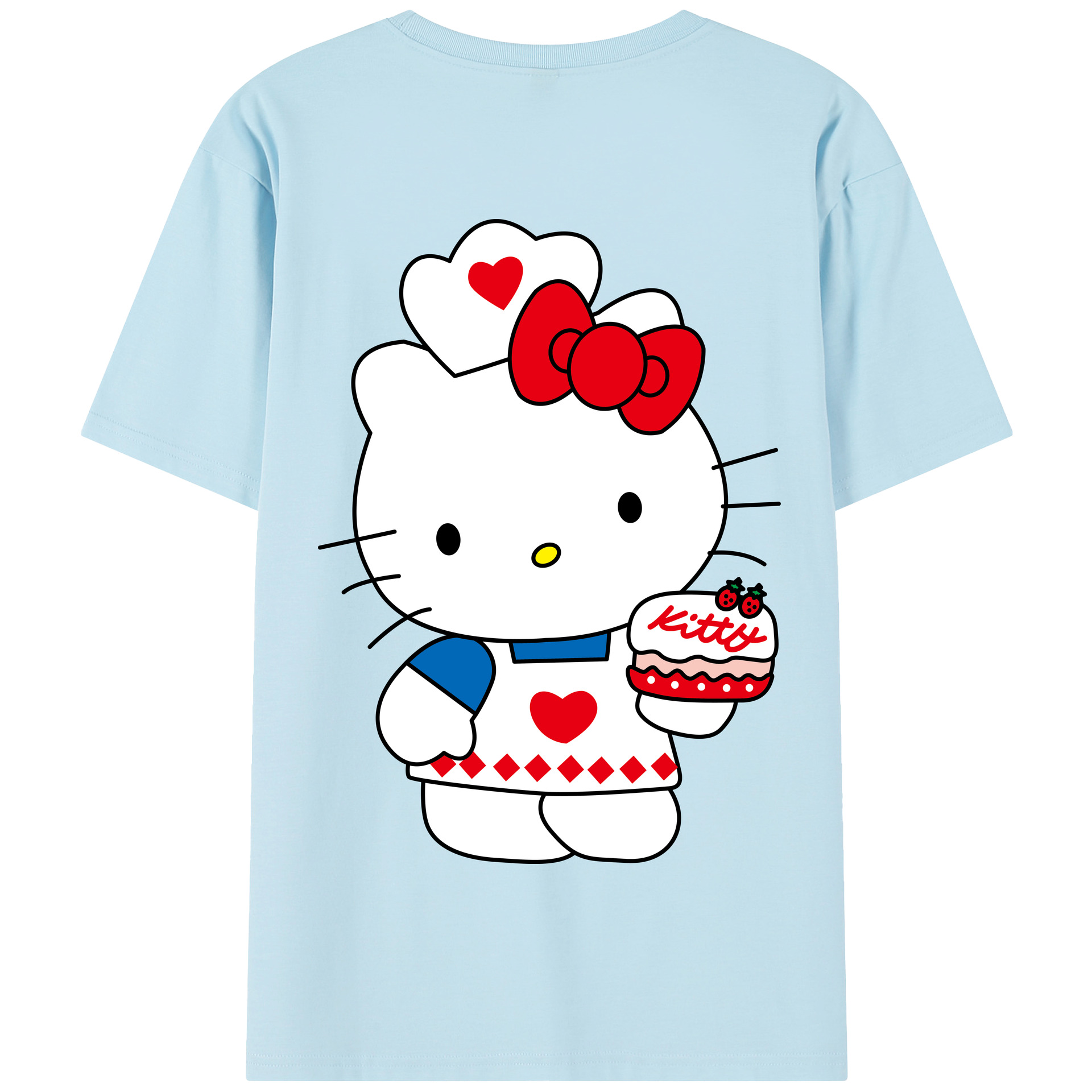 （画像用） Hello Kitty ハローキティ 綿100％半袖Tシャツ（背面プリント）